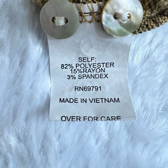 Fig and Flower Womens Tan Floral Embroidered Knitted Cardigan Sweater Size 3X - Picture 5 of 7